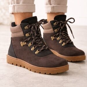 SOREL Joan of Arctic Next Lite Hiker Brown Leather Waterproof Ankle Boots SIZE 6